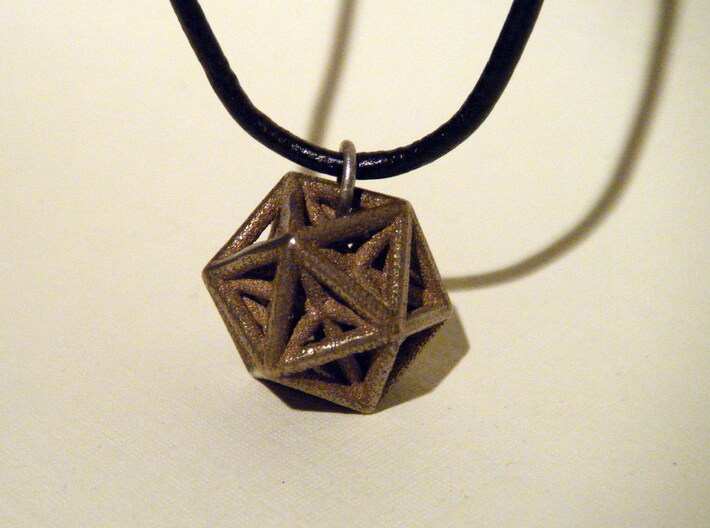 stellated dodecahedron inside icosohedron 3d printed