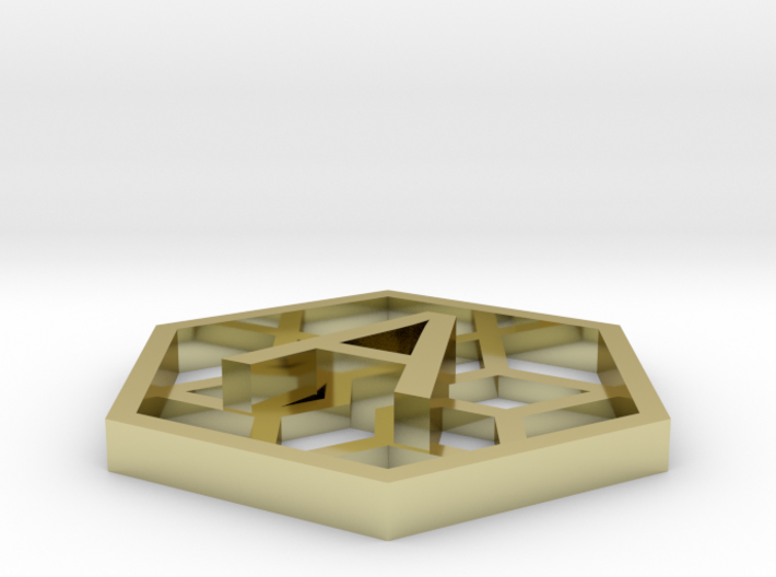 Hexagone with A / Hexagone avec un A en relief 3d printed