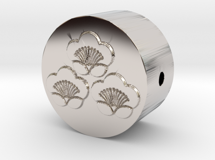 家紋の数珠ブレスレットパーツ(三つ盛り匂い梅) 3d printed