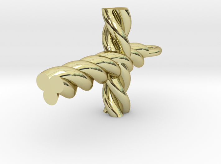 Twisted Cross Pendant 3d printed