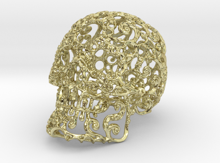 Large Carved Skull - Plastic/Stone/Metal 9.38cm 3d printed
