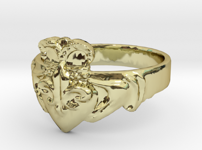 NOLA Claddagh, Ring Size 7 3d printed