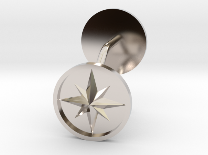 Compass cufflinks 3d printed