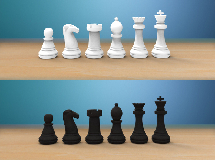 Chess Set (1x Each Piece) 3d printed