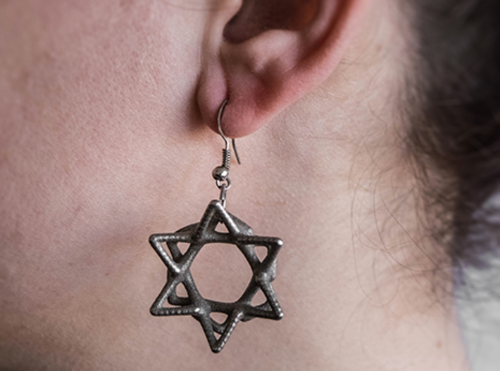 Star of David 3d printed Shepherd hook ear wires not included - you can wear it how you want