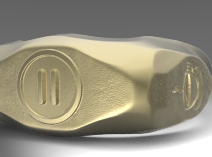 UK m size &quot;Pause&quot; ring, first edition. 3d printed front view