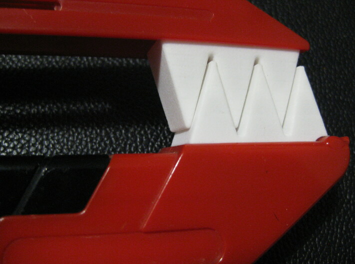 Blade Blaster Replacement Handle Teeth - Bottom 3d printed 3D printed top and bottom pieces installed on toy.