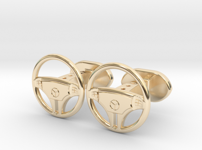 Mercedes steering wheel cufflinks 3d printed