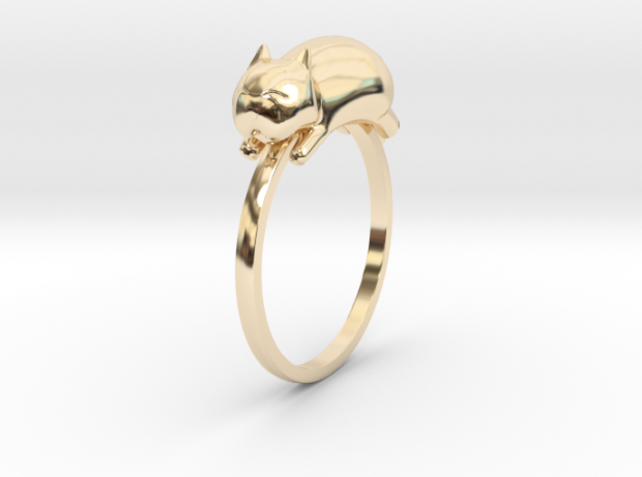 Happy Cat Ring 3d printed