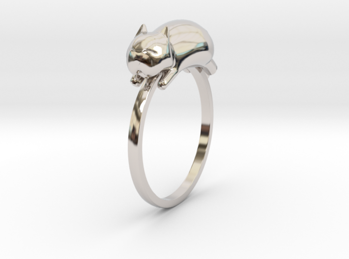 Happy Cat Ring 3d printed