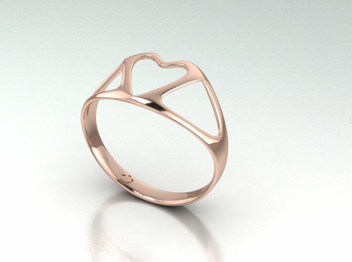 Open Heart Ring 3d printed 
