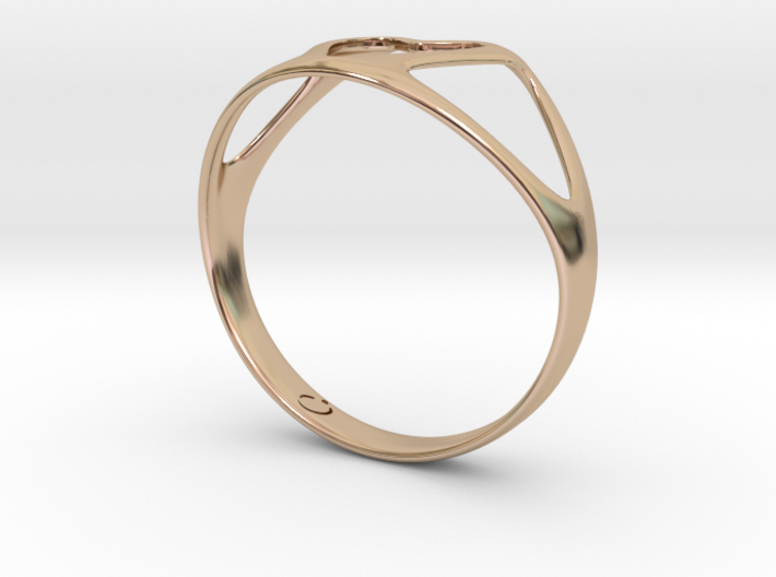 Open Heart Ring 3d printed 