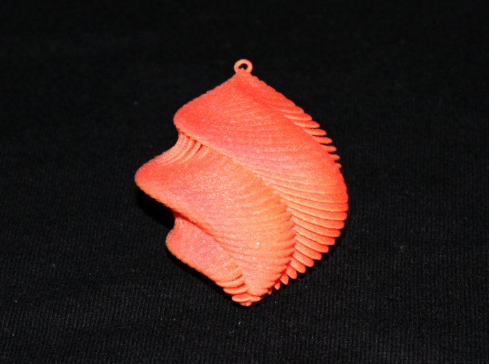 Mathematical Mollusca - Small Yellow/Red Shell Orn 3d printed 