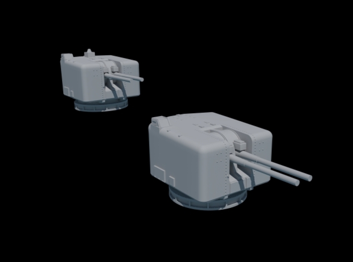 1/350 Scale. Twin 4.5 Mk 6 Naval Guns. Pack of two 3d printed Blender cycles render