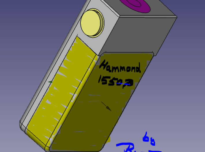 1550P BoxMod-Extension V1 3d printed Hammond 1550P added by magnets very easily and strong.