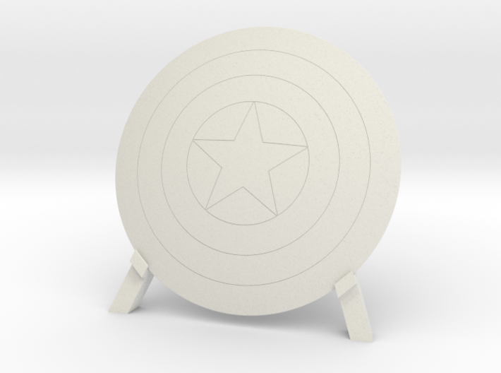 Captain America, Shield &amp; Stand 3d printed