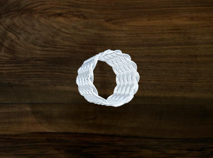 Turk's Head Knot Ring 10 Part X 13 Bight - Size 13 3d printed