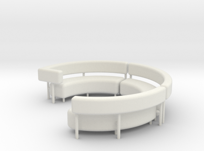 1:48 Circular Couch/Sofa Sectional in Parts 3d printed