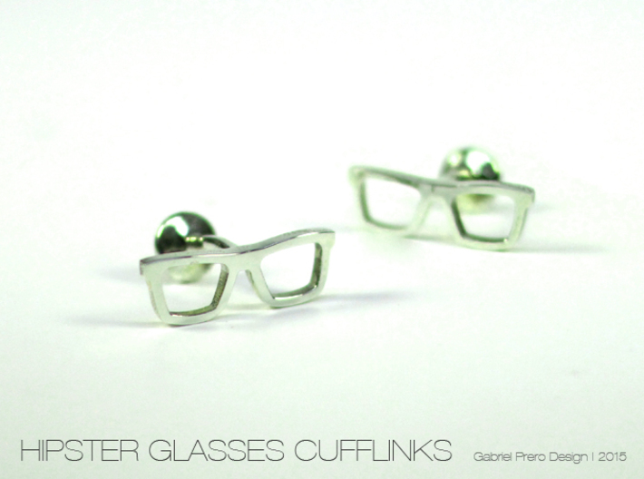 Hipster Glasses Cufflinks 3d printed 