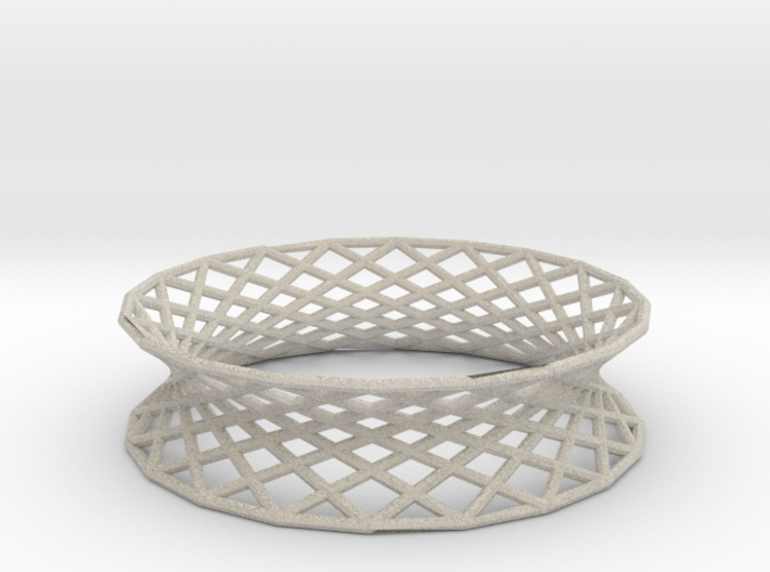 Hyperboloid Doubly-Ruled Structure Bracelet 3d printed