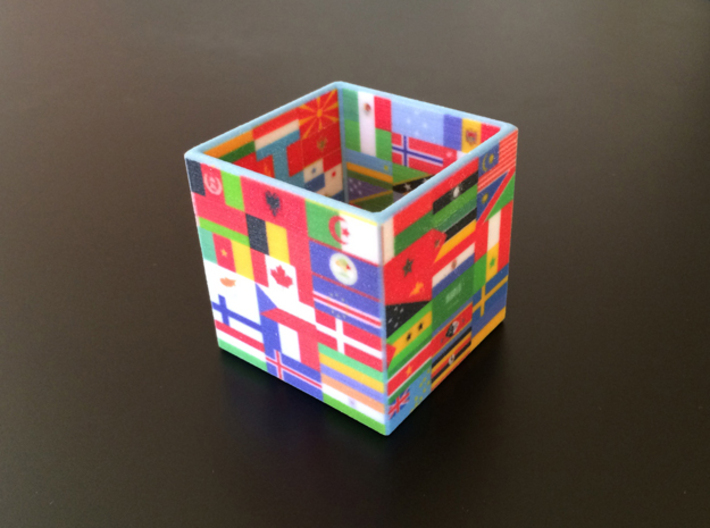 Cube with flags of the nations 3d printed 1