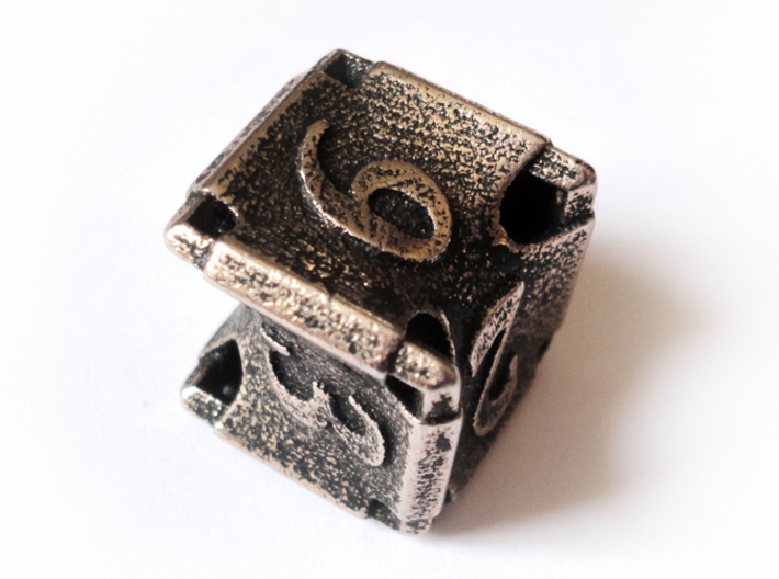 Stretcher d6 3d printed In stainless steel and inked