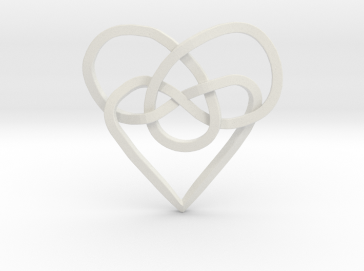 Infinity Heart Knot Pendant 3d printed