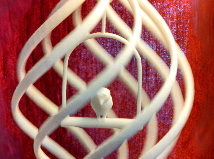 Birdcage Spinning Ornament 3d printed