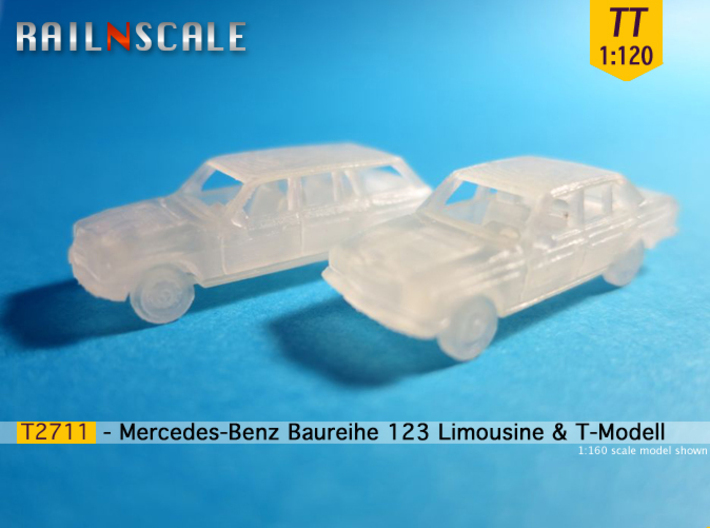 SET 2x Mercedes-Benz W123 (TT 1:120) 3d printed 
