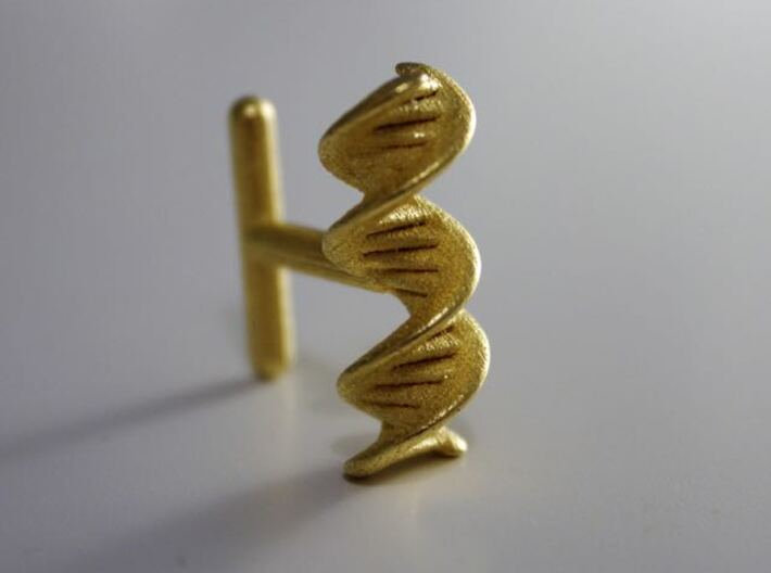 DNA helix cufflink 3d printed