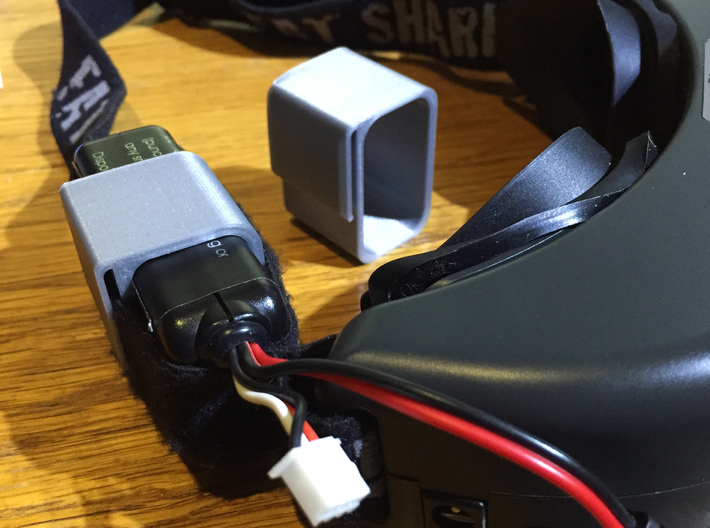 Fatshark Goggle Battery Clip for Predator, Telepor 3d printed Shown: Home 3D Print Prototype - Yours will look better!