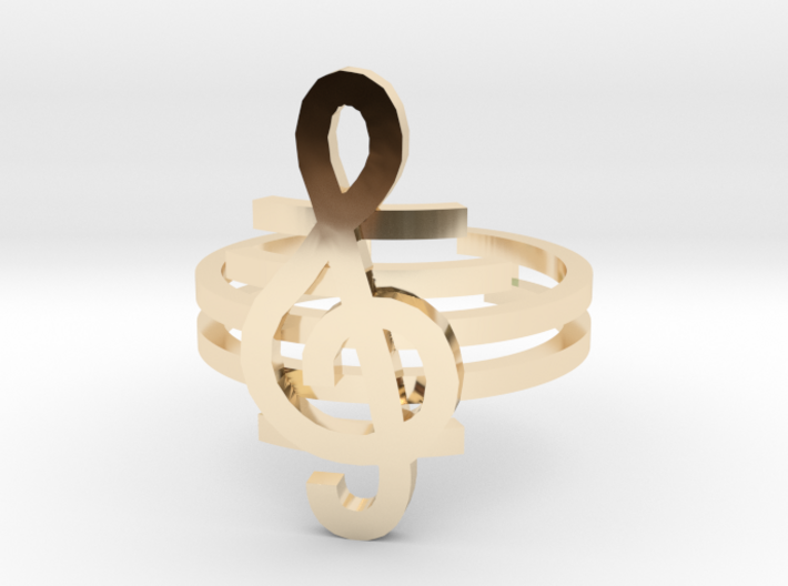 G clef string ring size 8 U.S. 3d printed