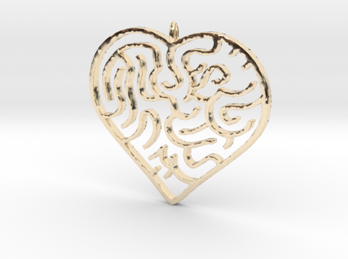 Heart Maze Pendant 3 3d printed
