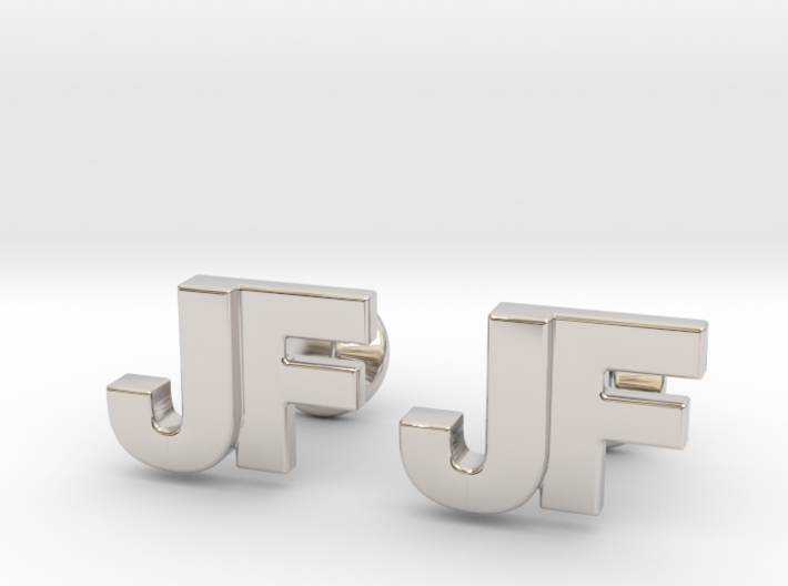 Monogram Cufflinks JF 3d printed