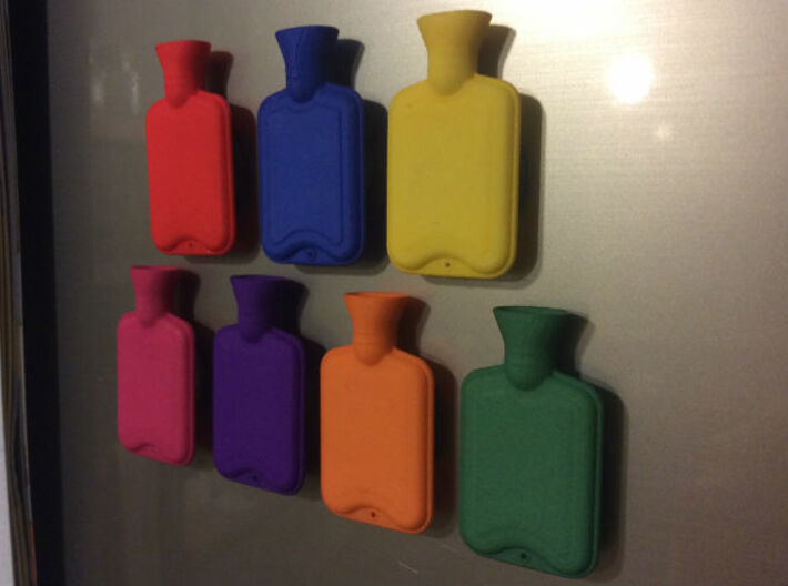 Hot Water Bottle Regular  3d printed In use as fridge magnets