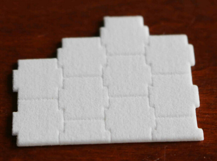 N Scale Terre Armee Sheet (Customizable) 3d printed Sample patch of the Terre Armee pattern sheet in Polished White Strong&Flexible. 