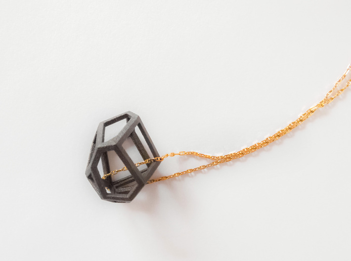 Voronoi cell necklace 3d printed 