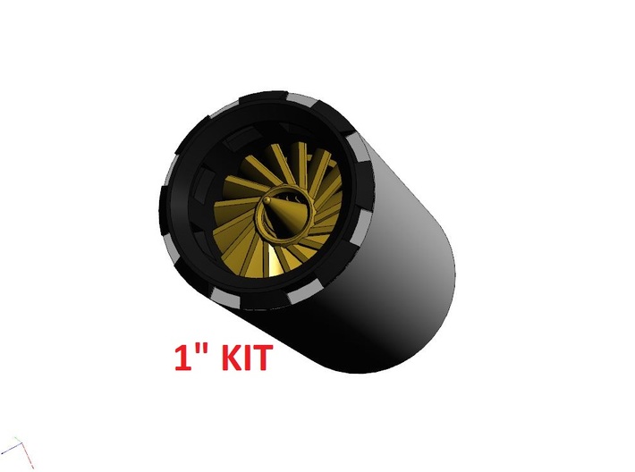 1&quot; Turbine Kit 2/3 - Black ring 3d printed