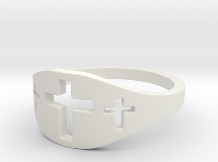 Cross Trio Ring Size 7 3d printed