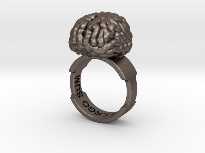 Cogito Ergo Sum Brain Ring 3d printed 