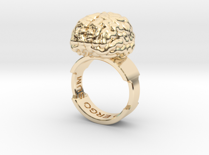 Cogito Ergo Sum Brain Ring 3d printed