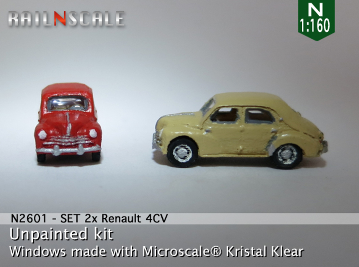 SET 2x Renault 4CV (N 1:160) 3d printed 