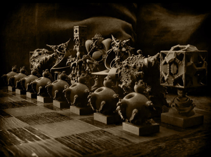 Surreal Chess Set - My Masterpieces - The Queen 3d printed The Full Set