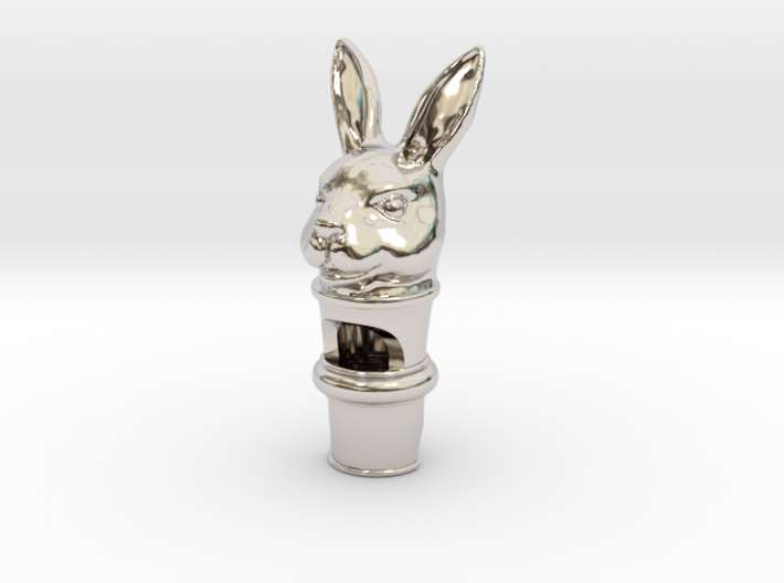Silver Rabbit Whistle 3d printed