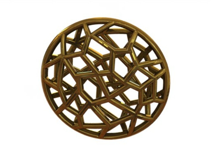 Cell Pendant Mini 3d printed Gold (rendered)