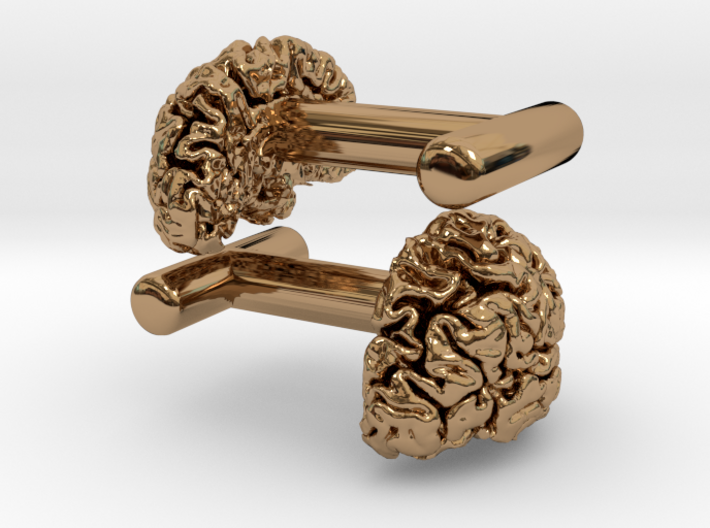 Brain cufflinks 3d printed 