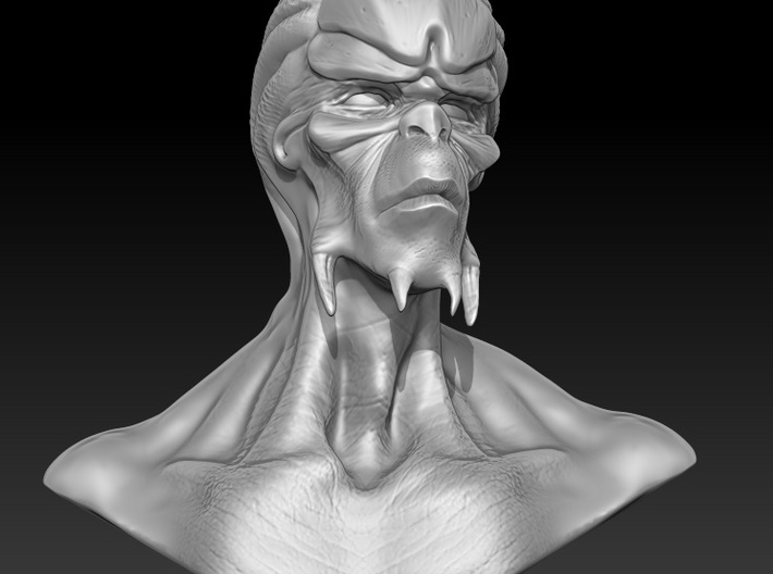 Alien bust 3d printed