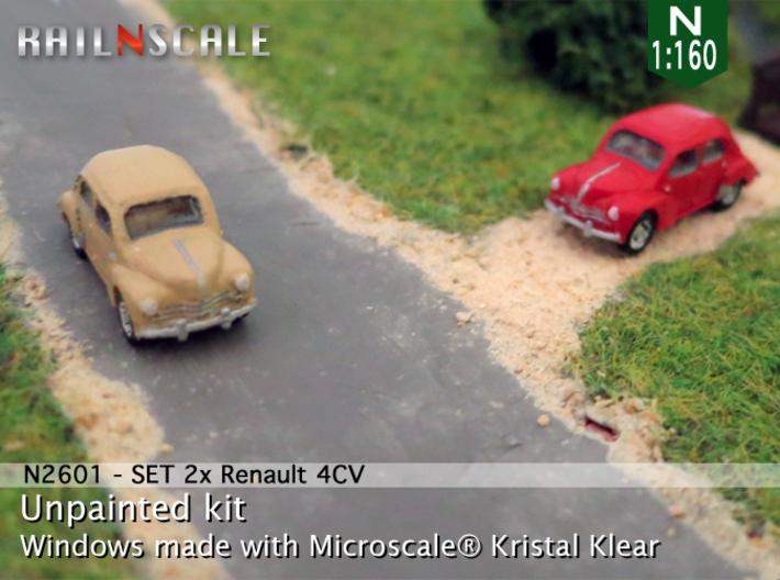 SET 2x Renault 4CV (N 1:160) 3d printed 