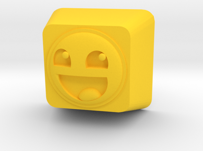 Awesome Face Cherry MX Keycap 3d printed Awesome face custom Cherry MX Keycap in Yellow Strong & Flexible plastic