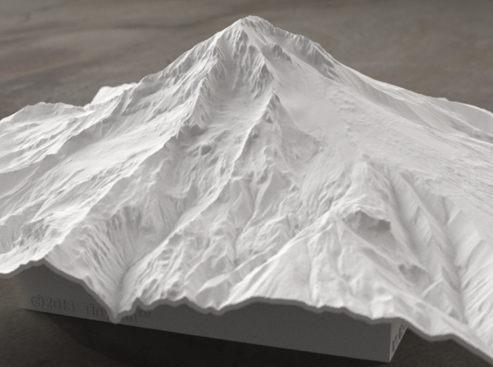 8'' Mt. Hood, Oregon, USA 3d printed Radiance rendering